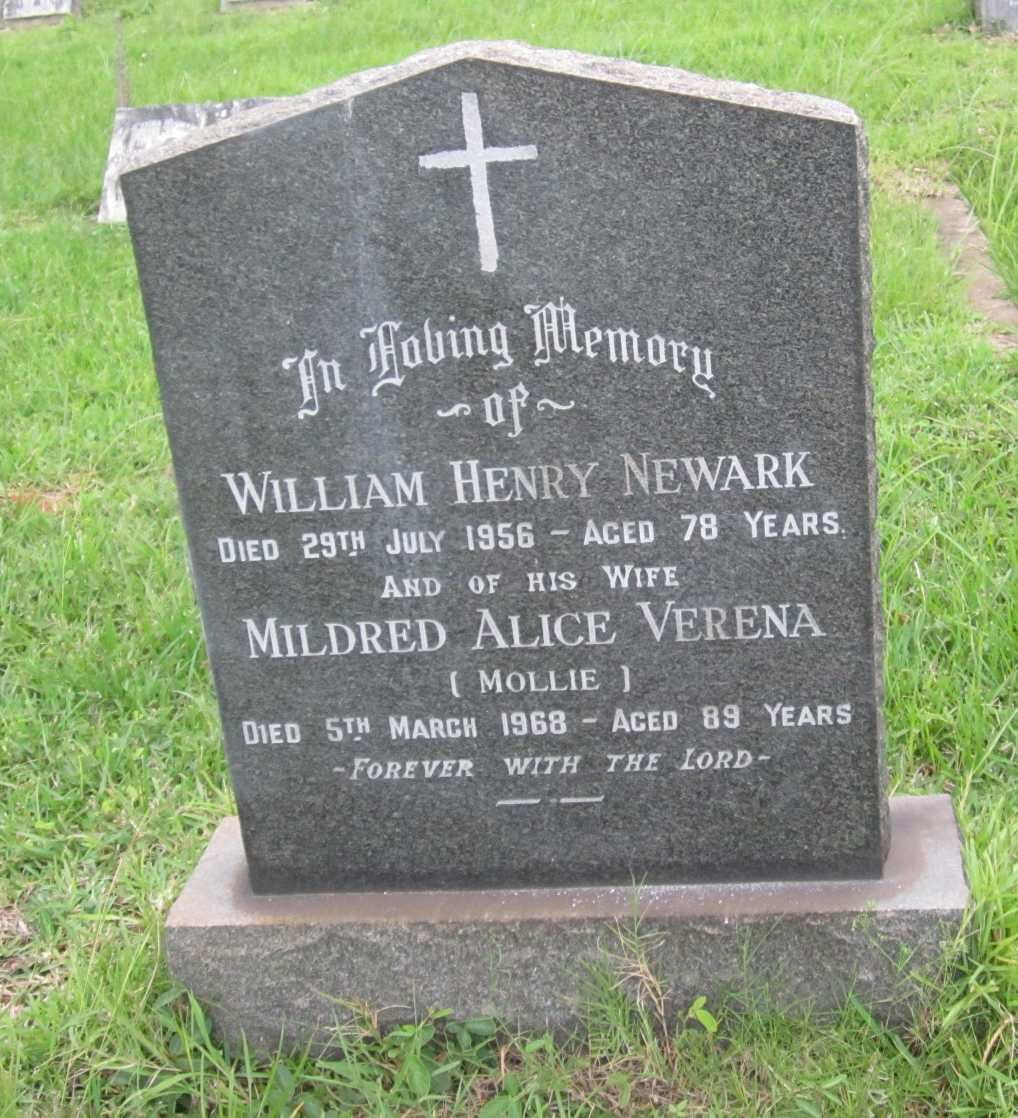 NEWARK William Henry -1956 &amp; Mildred Alice Verena -1968