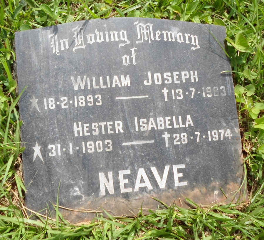 NEAVE William Joseph 1893-1963 &amp; Hester Isabella 1903-1974