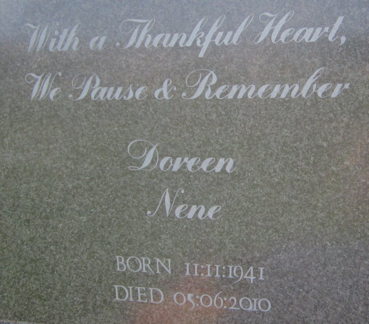 NENE Doreen 1941-2010