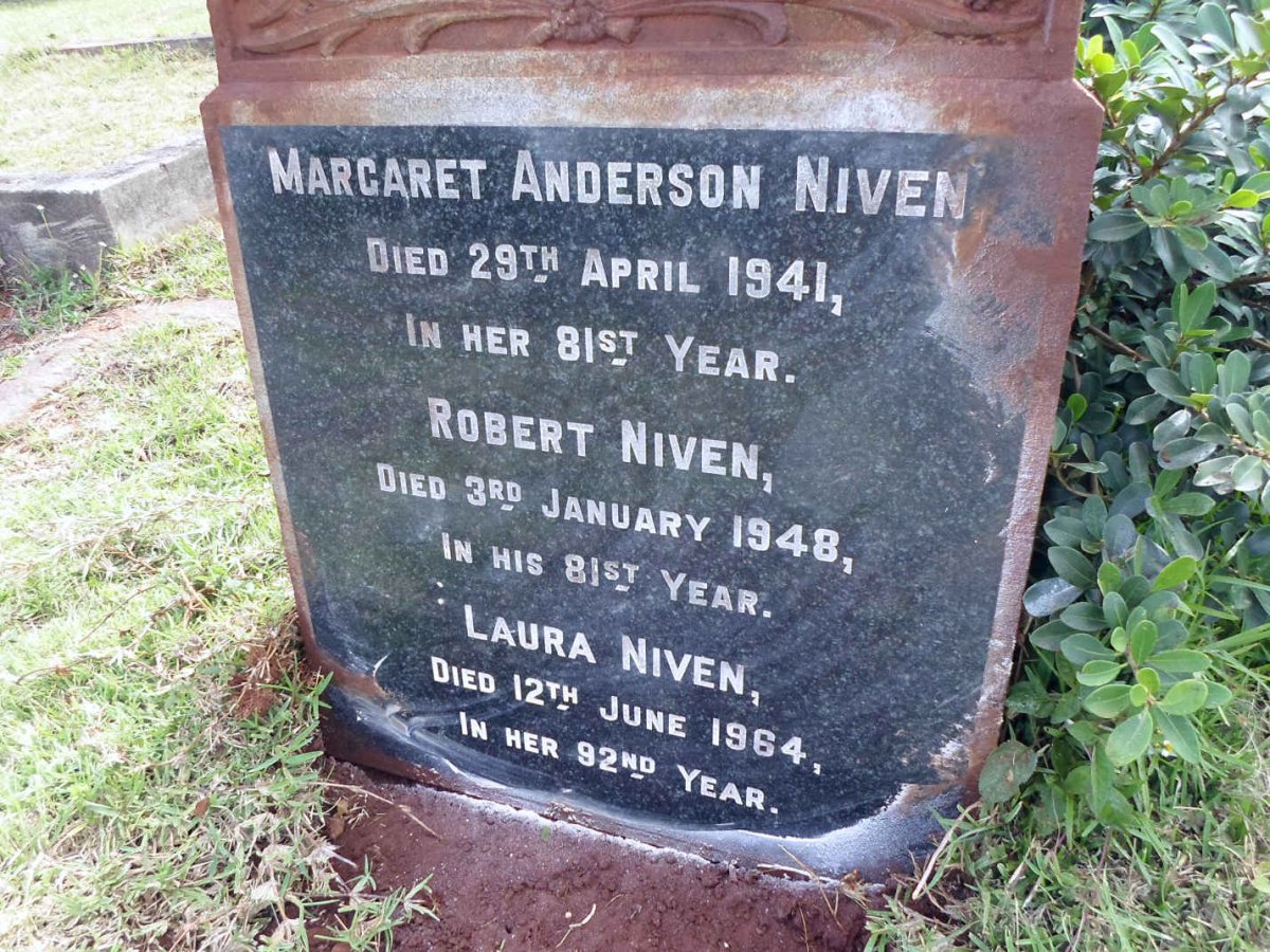NIVEN Robert -1948 :: NIVEN Margaret Anderson -1941 :: NIVEN Laura -1964