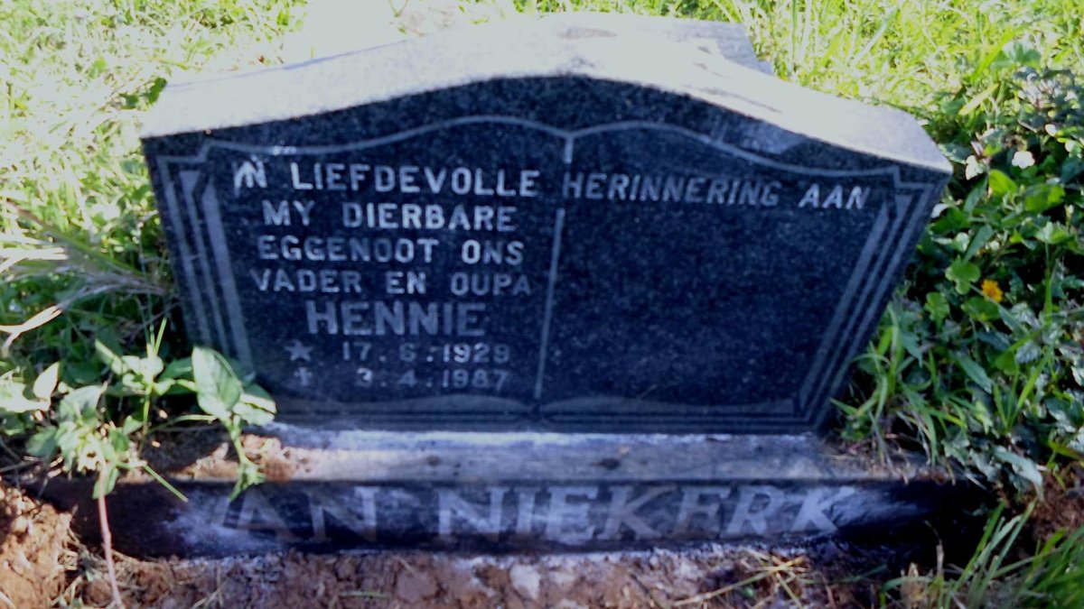 NIEKERK Hennie, van 1929-1987