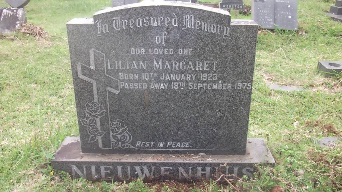 NIEUWENHUIS Lilian Margaret 1923-1975