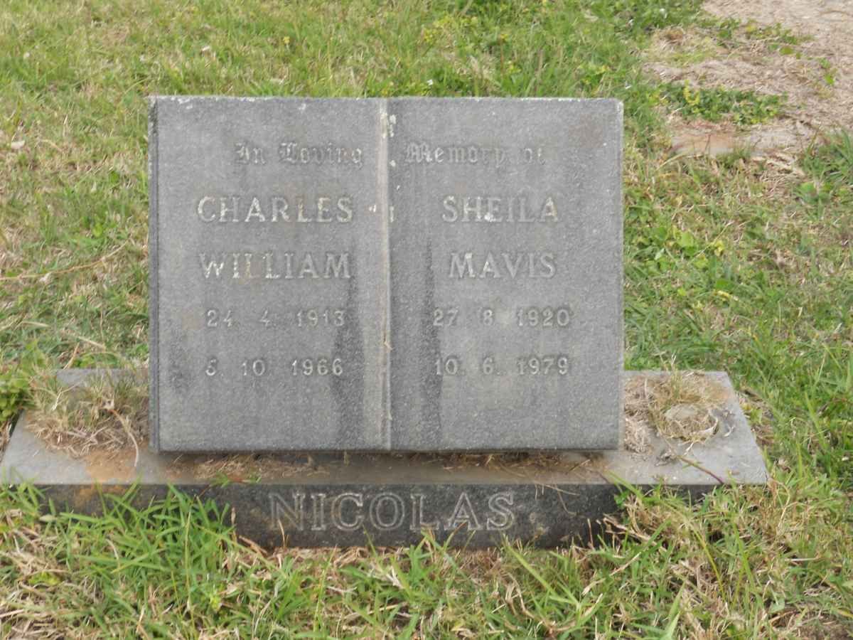 NICOLAS Charles William 1913-1966 &amp; Shelia Mavis 1920-1979