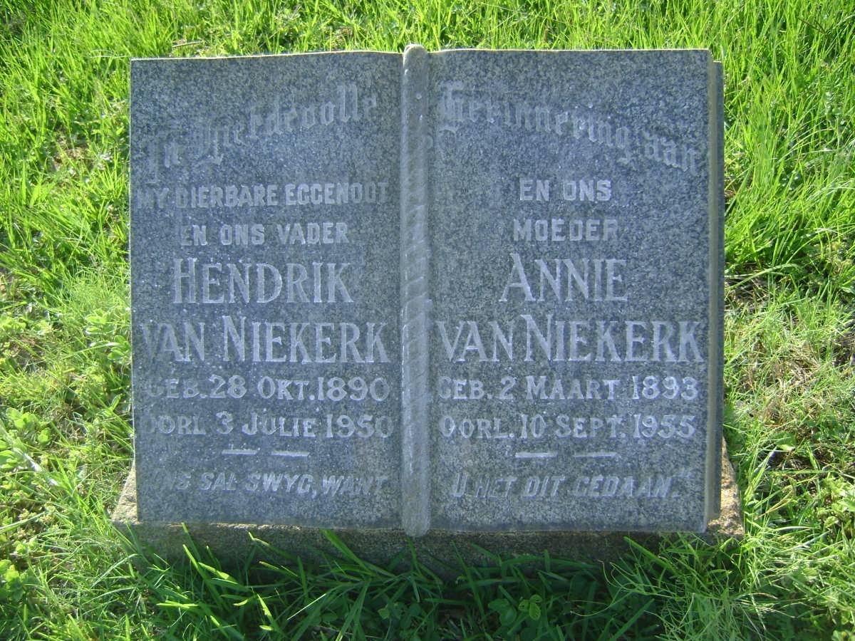 NIEKERK Hendrik, van 1890-1950 &amp; Annie 1893-1955