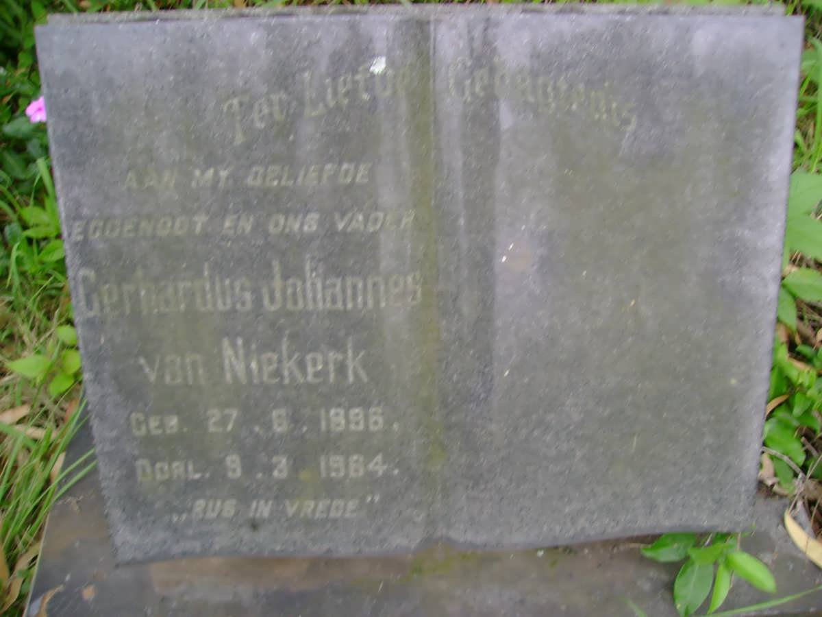 NIEKERK Gerhardus Johannes, van 1896-1964