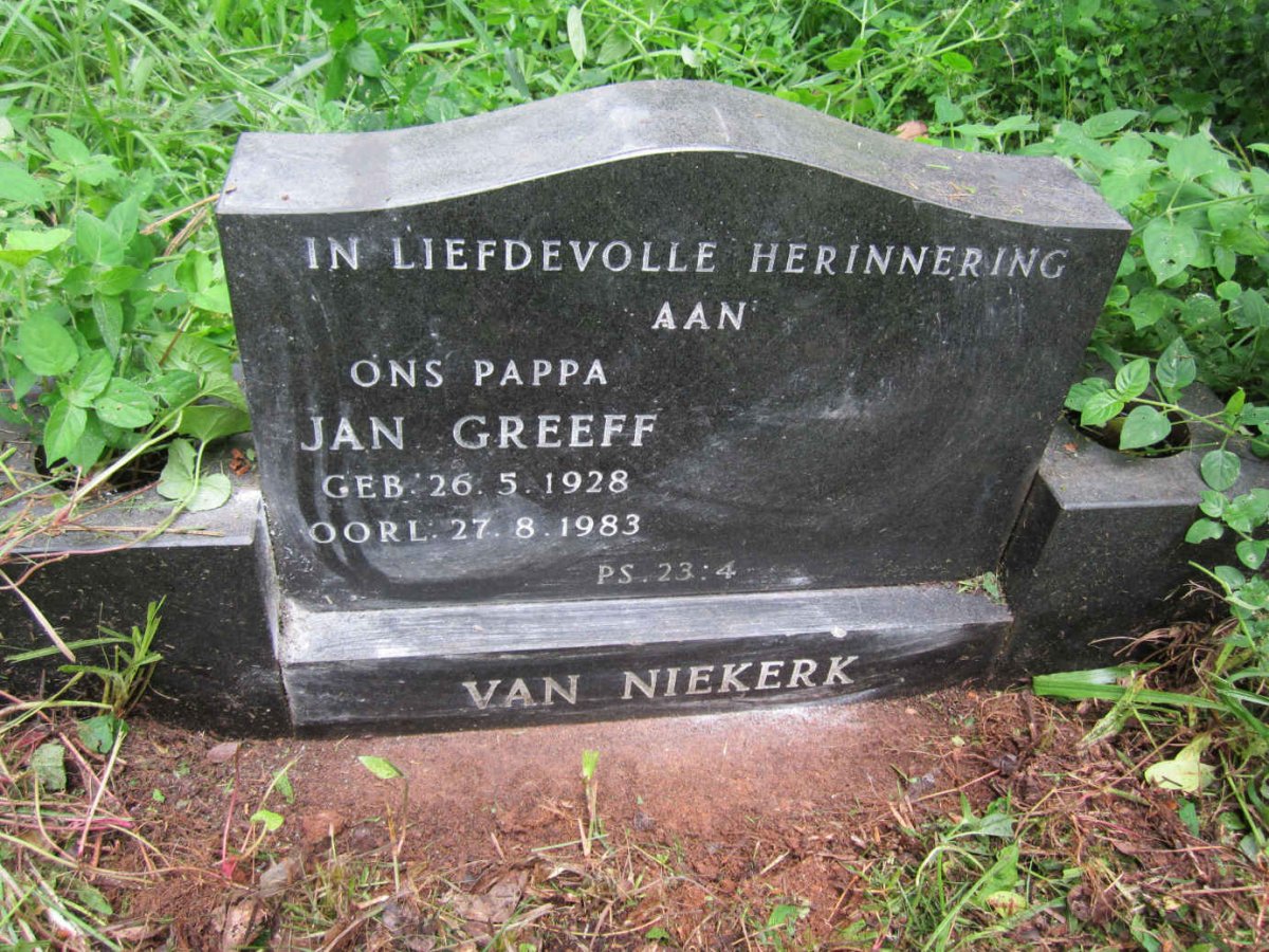 NIEKERK Jan Greeff, van 1928-1983