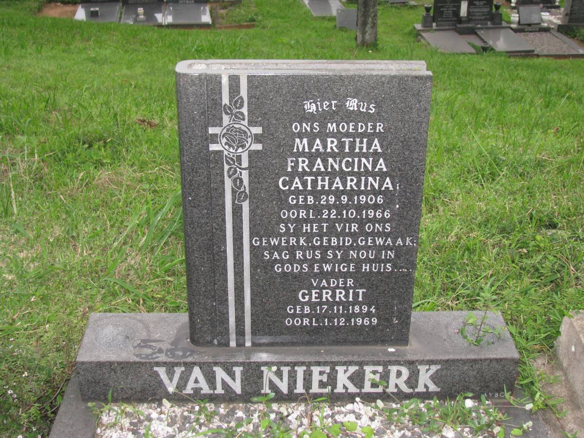 NIEKERK Gerrit, van 1894-1969 &amp; Martha Francina Catharina 1906-1966