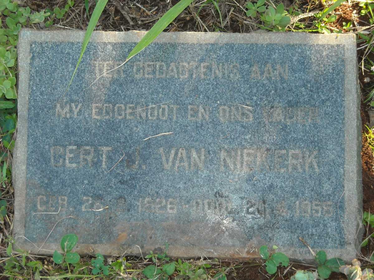 NIEKERK Gert, van -1926-1955