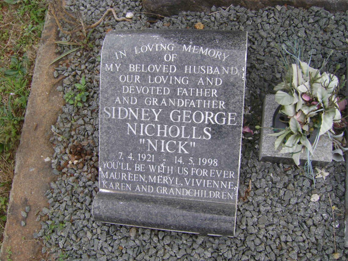 NICHOLLS Sydney Douglas -1942 &amp; Hilda Muriel -1954 :: NICHOLLS Ivo Kingsford -1958 :: McCARTHY David William 1925-1983