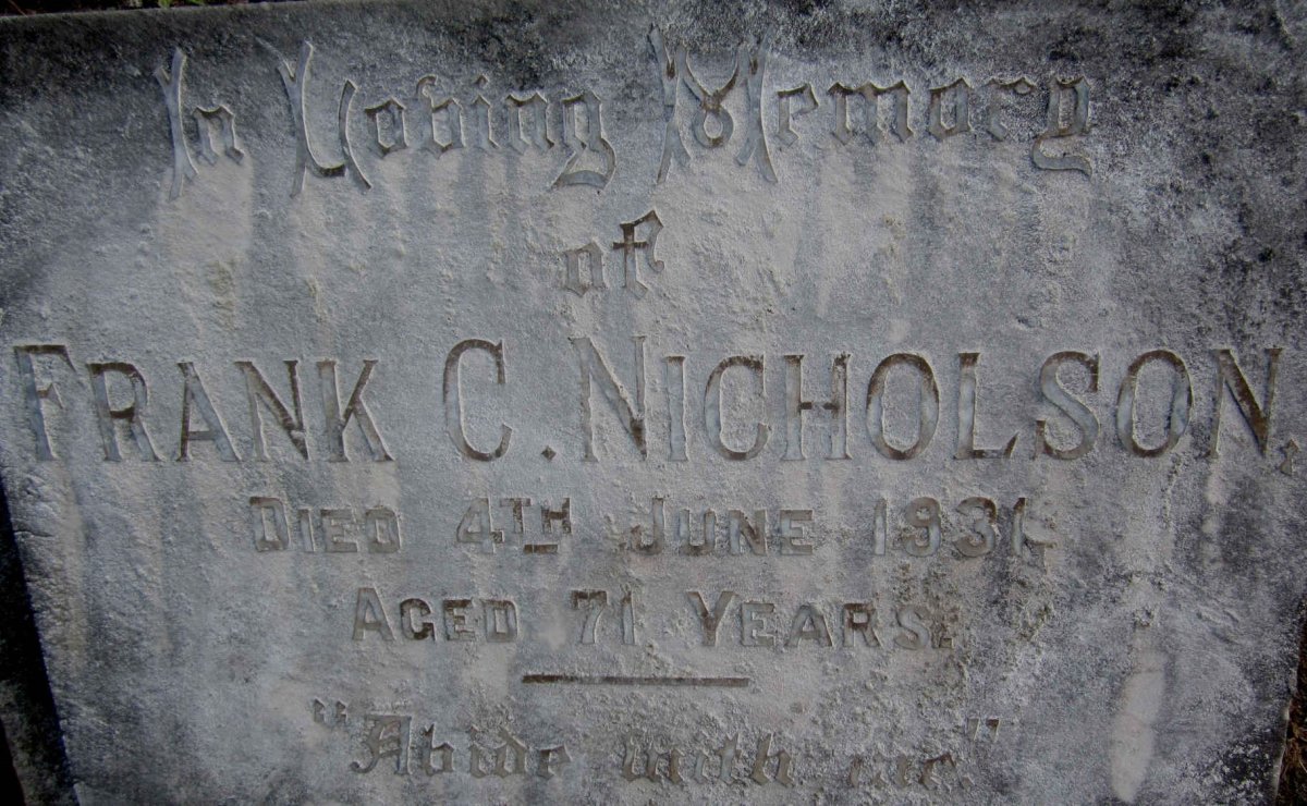 NICHOLSON Frank C. -1931