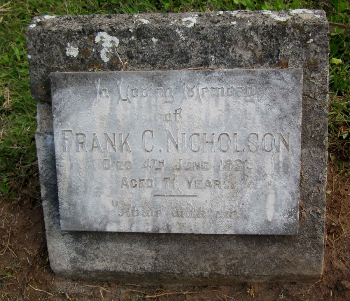 NICHOLSON Frank C. -1931