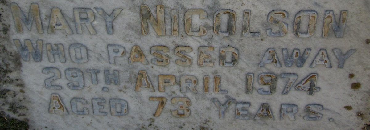 NICOLSON Mary -1974