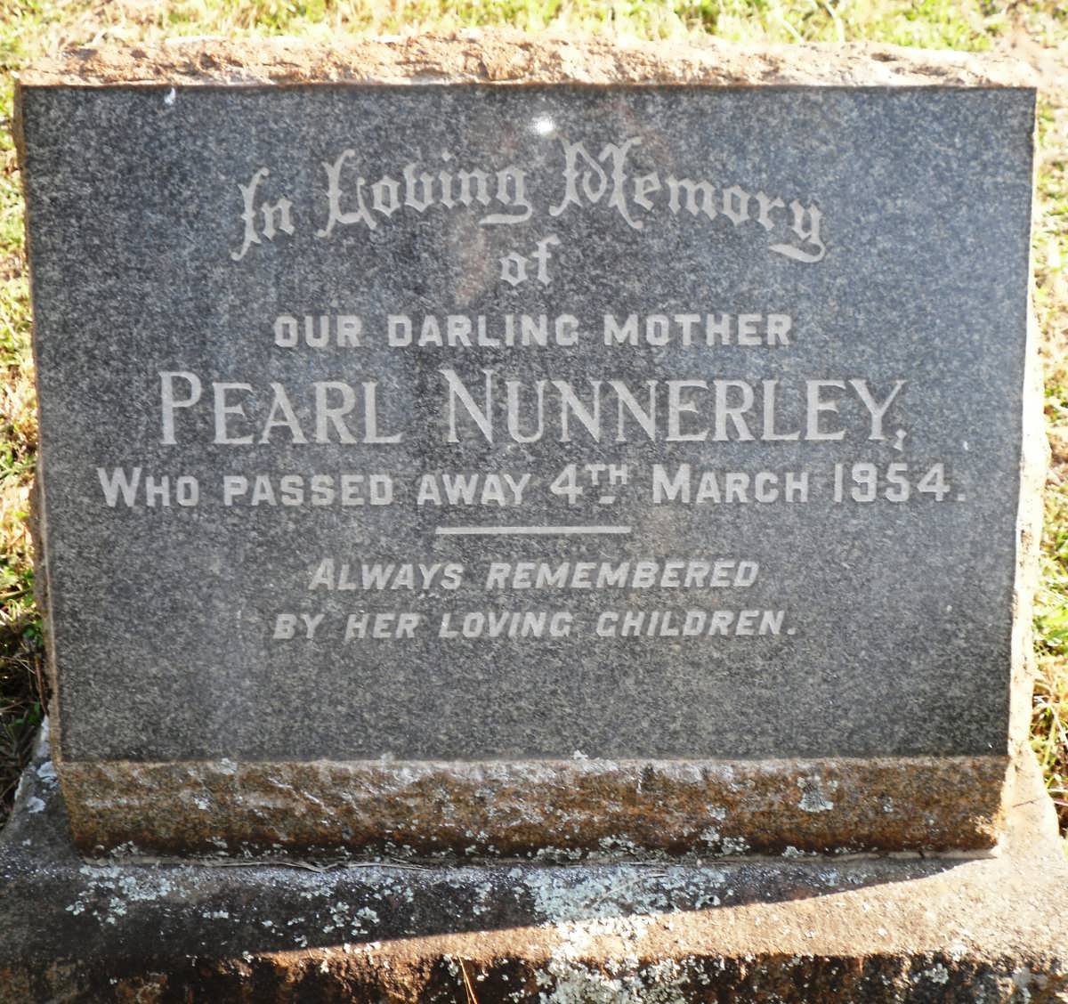 NUNNERLEY Pearl -1954