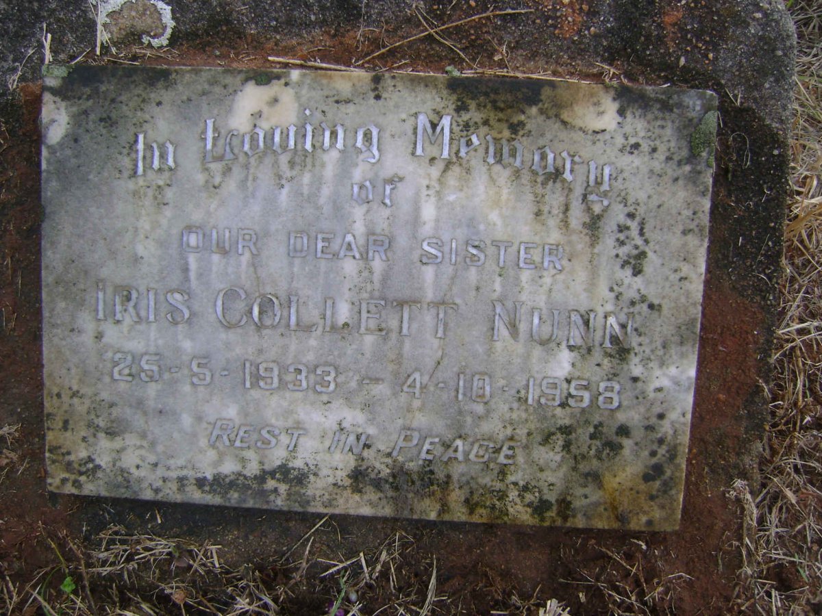 NUNN Iris Collett 1933-1958