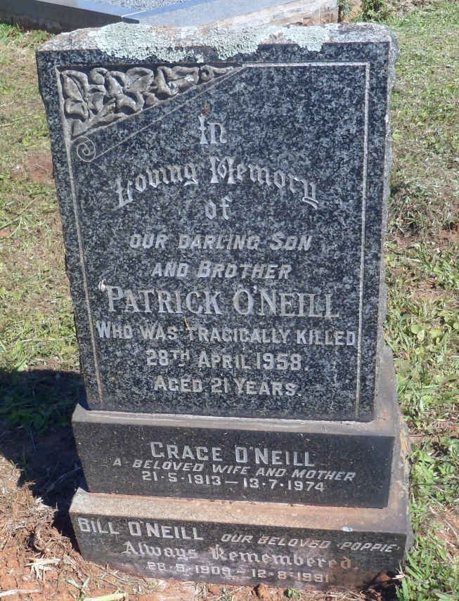 O'NEILL Bill 1909-1991 &amp; Grace 1913-1974 :: O'NEILL Patrick -1958