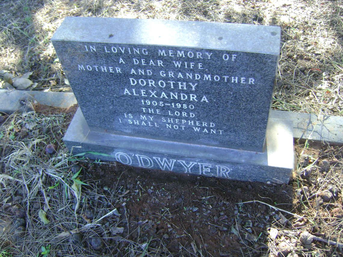 O'DWYER Dorothy Alexandra 1905-1980