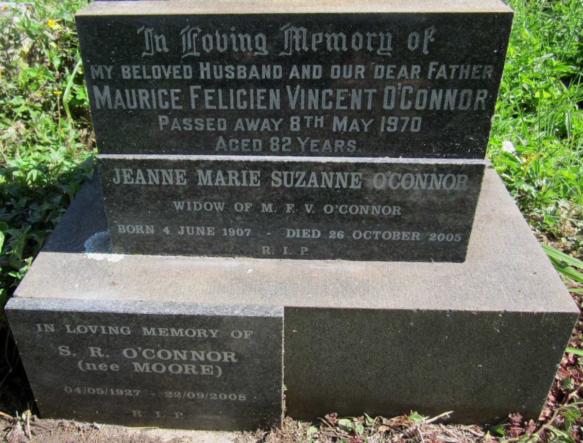 O'CONNOR Maurice Felicien Vincent -1970 &amp; Jeanne Marie Suzanne 1907-2005 :: O'CONNOR S.R. nee MOORE 1927-2008