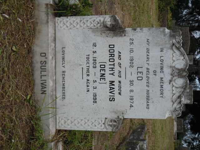 O'SULLIVAN Leo 1902-1974 &amp; Dorothy Mavis 1909-1998