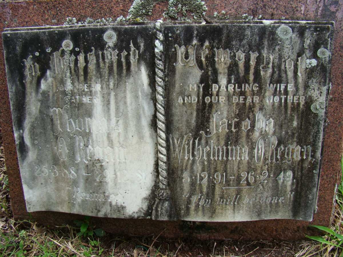 O'REGAN Thomas 1888-1981 &amp; Jacoba Wilhelmina 1891-1949