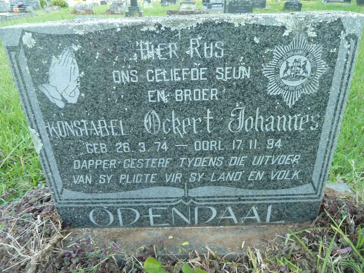 ODENDAAL Ockert Johannes 1974-1994