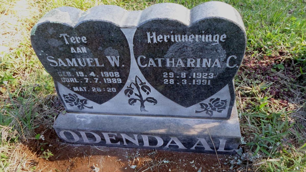 ODENDAAL Samuel W. 1908-1989 &amp; Catharina C. 1923-1991