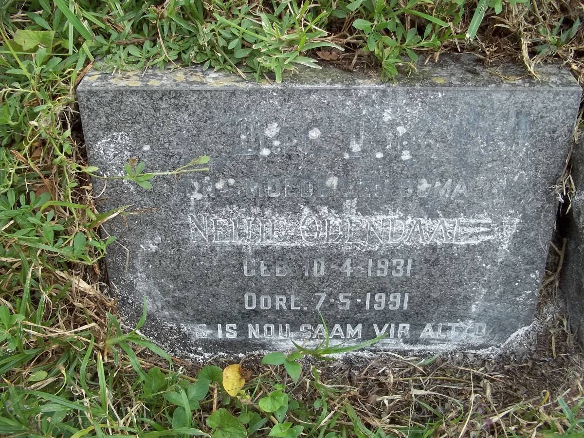 ODENDAAL Stephanus M. 1922-1960 &amp; Nellie 1931-1991