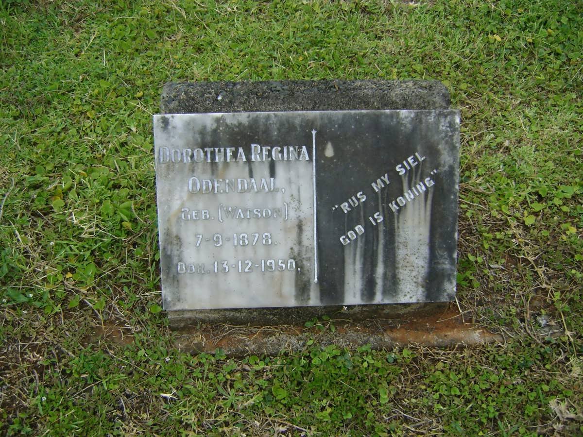 ODENDAAL Dorothea Regina nee WATSON 1878-1950