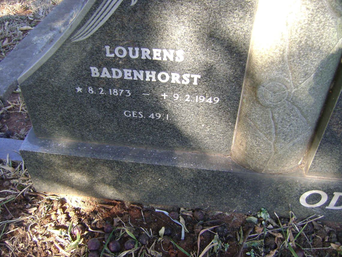 ODENDAAL Lourens Badenhorst 1873-1949 &amp; Elsje Johanna ROSSOUW 1876-1951