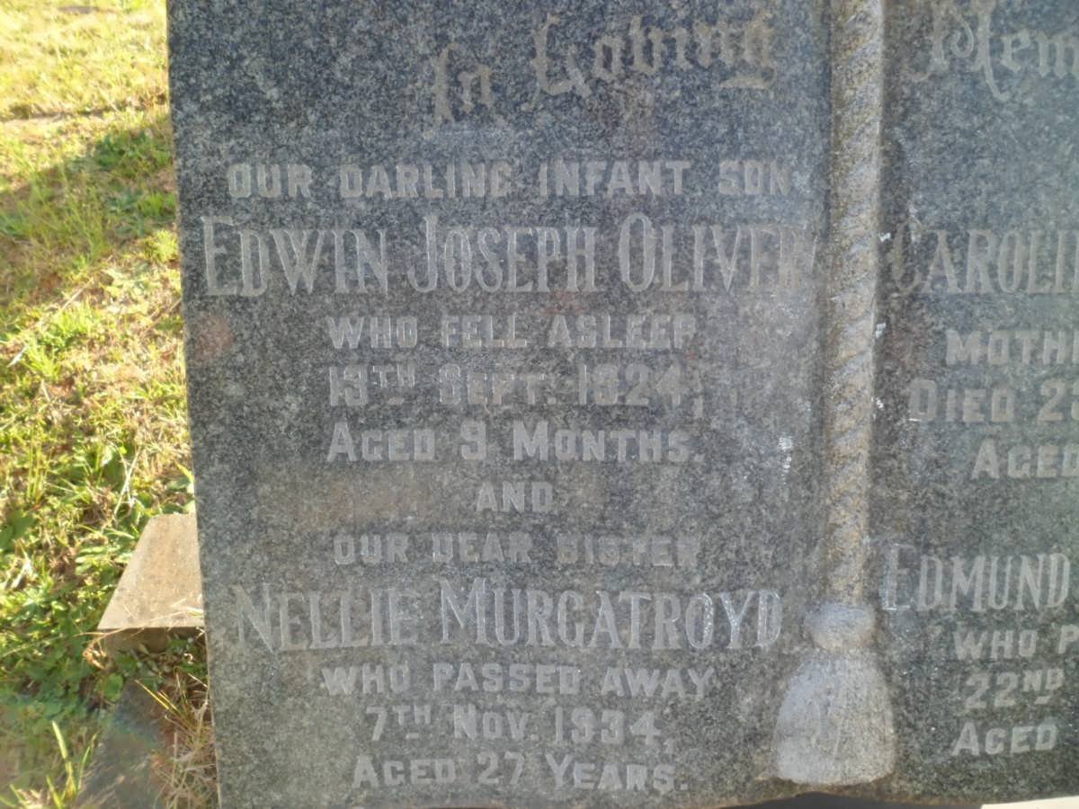 OLIVER Edmund George -1965 &amp; Caroline May -1953 :: OLIVER Nellie Murgatroyd -1934 :: OLIVER Edwin Joseph -1924