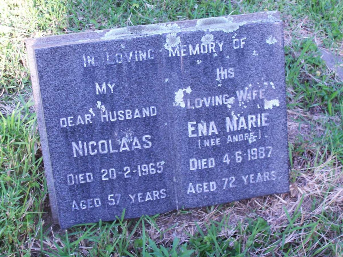 OLIVIER Nicolaas -1965 &amp; Ena Marie ANDRE -1987