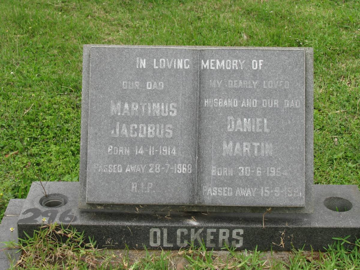 OLCKERS Martinus Jacobus 1914-1968 :: OLCKERS Daniel Martin 1954-1991