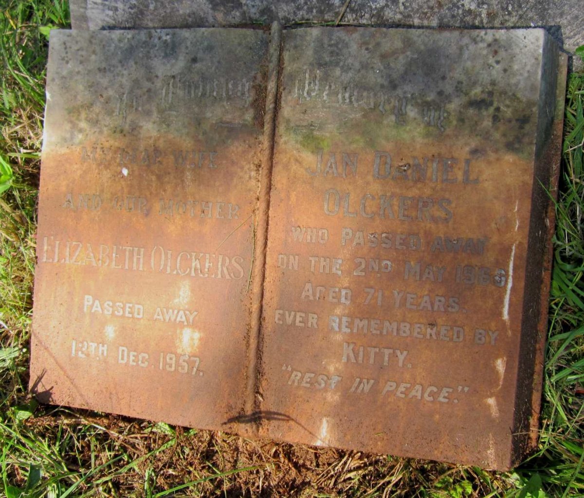 OLCKERS Jan Daniel -1966 &amp; Elizabeth -1957