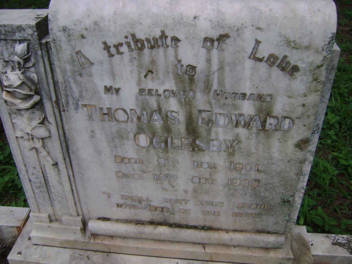OGLESBY Thomas Edward 1901-1939