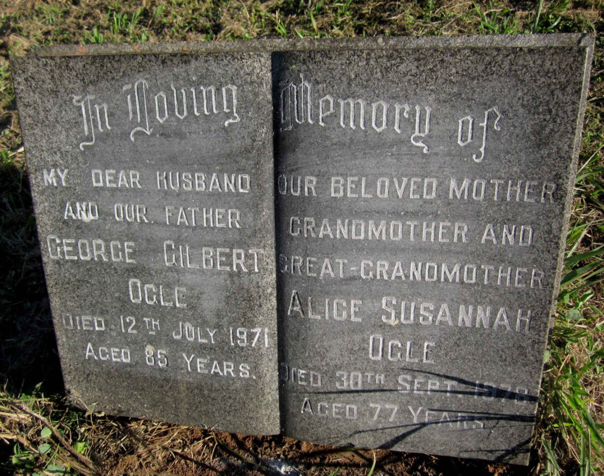 OGLE George Gilbert -1971 &amp; Alice Susannah -1978