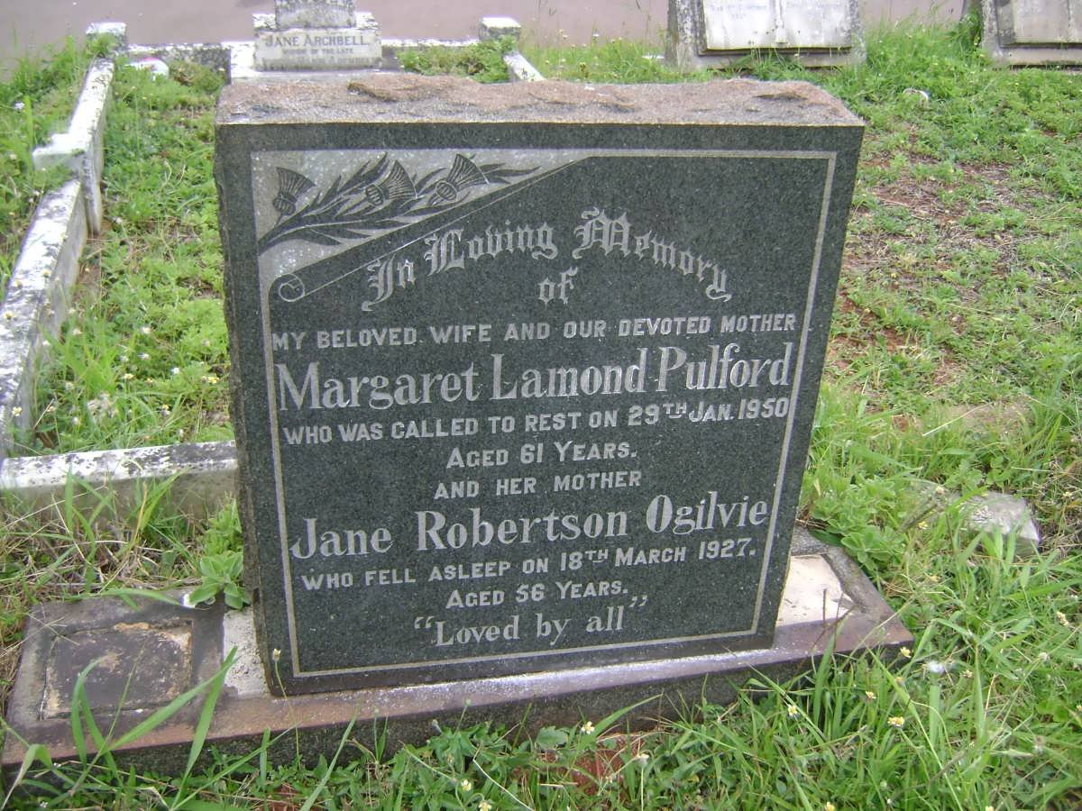 OGILVIE Jane Robertson -1927 :: PULFORD Margaret Lamond -1950