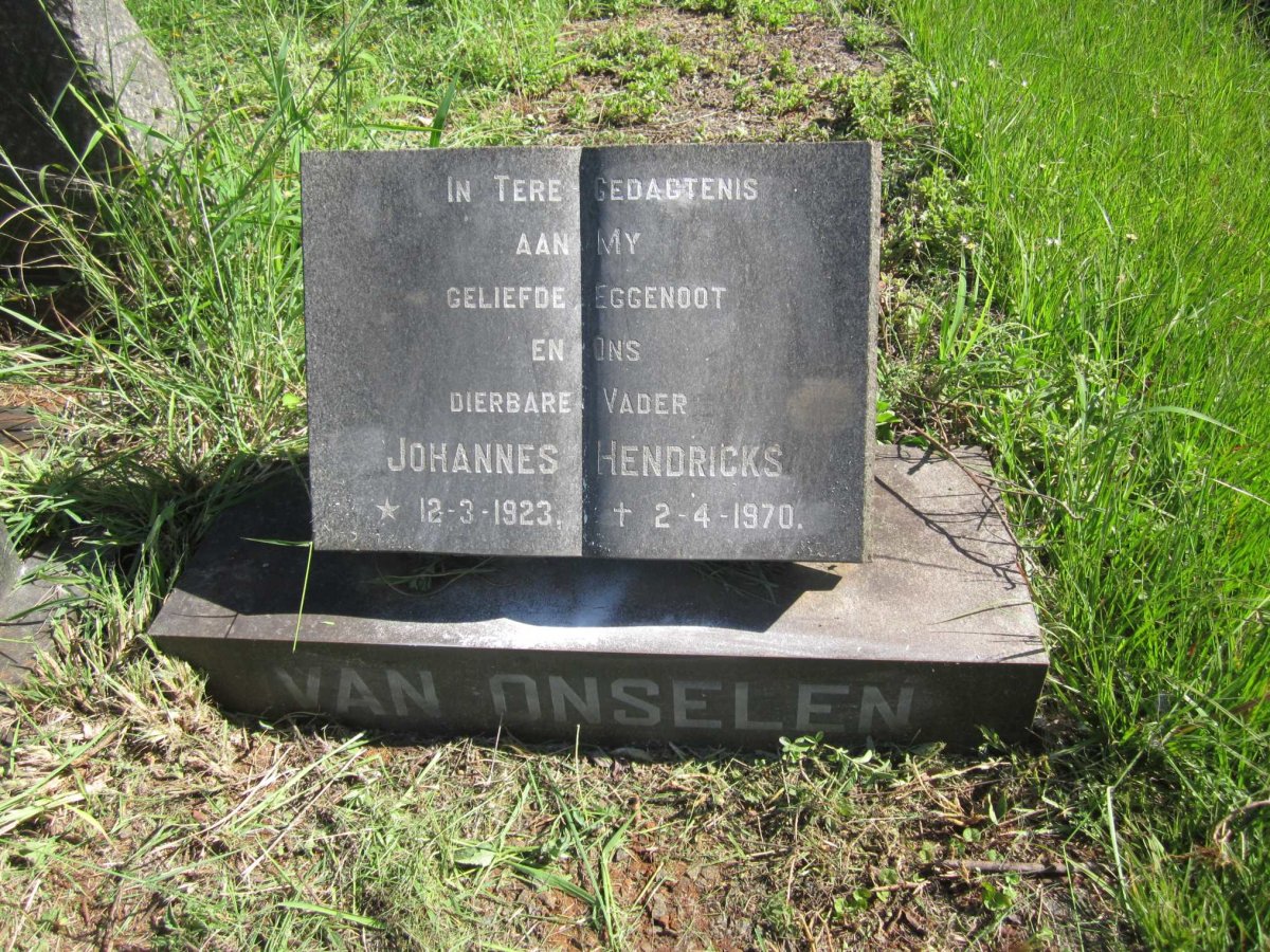 ONSELEN Johannes Hendricks, van 1923-1970