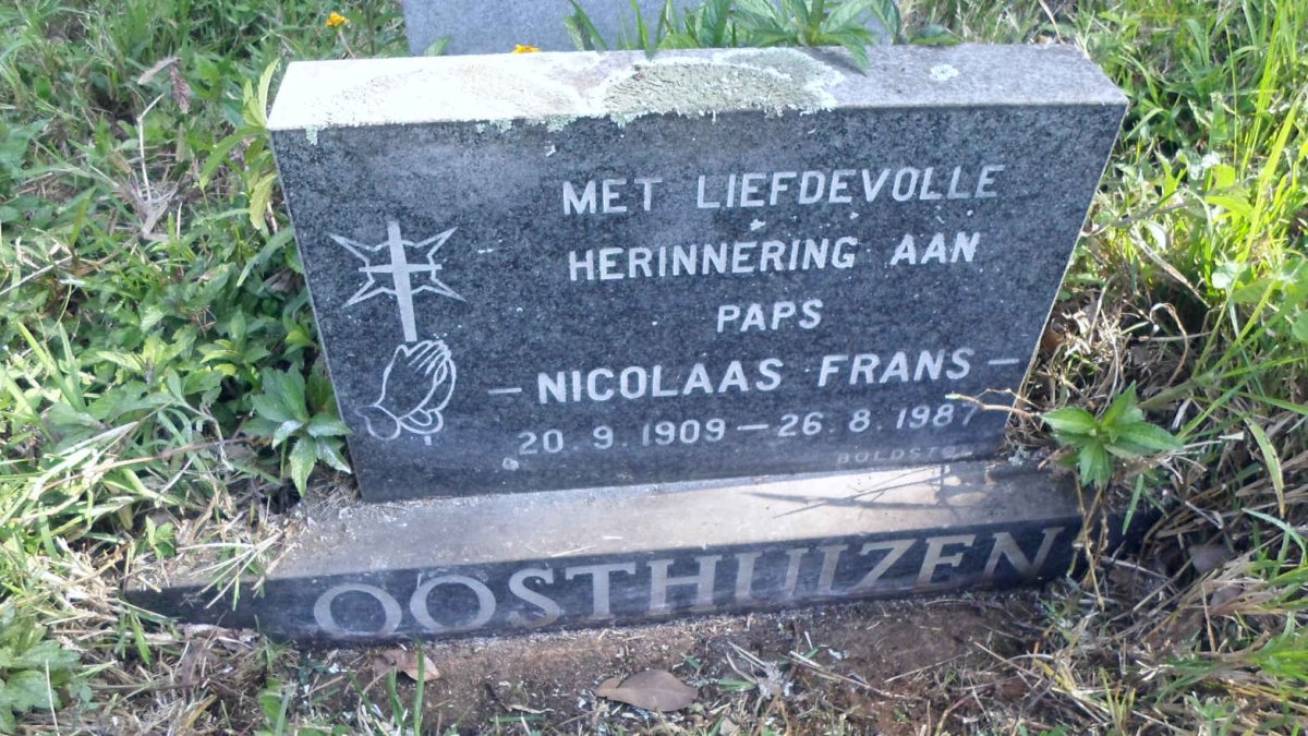 OOSTHUIZEN Nicolaas Frans 1909-1987