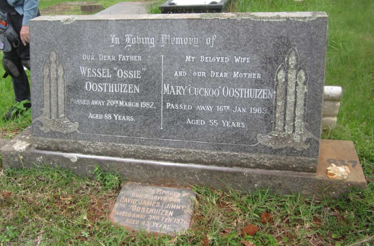 OOSTHUIZEN Wessel  -1982 &amp; Mary 1963 :: OOSTHUIZEN David James  -1976