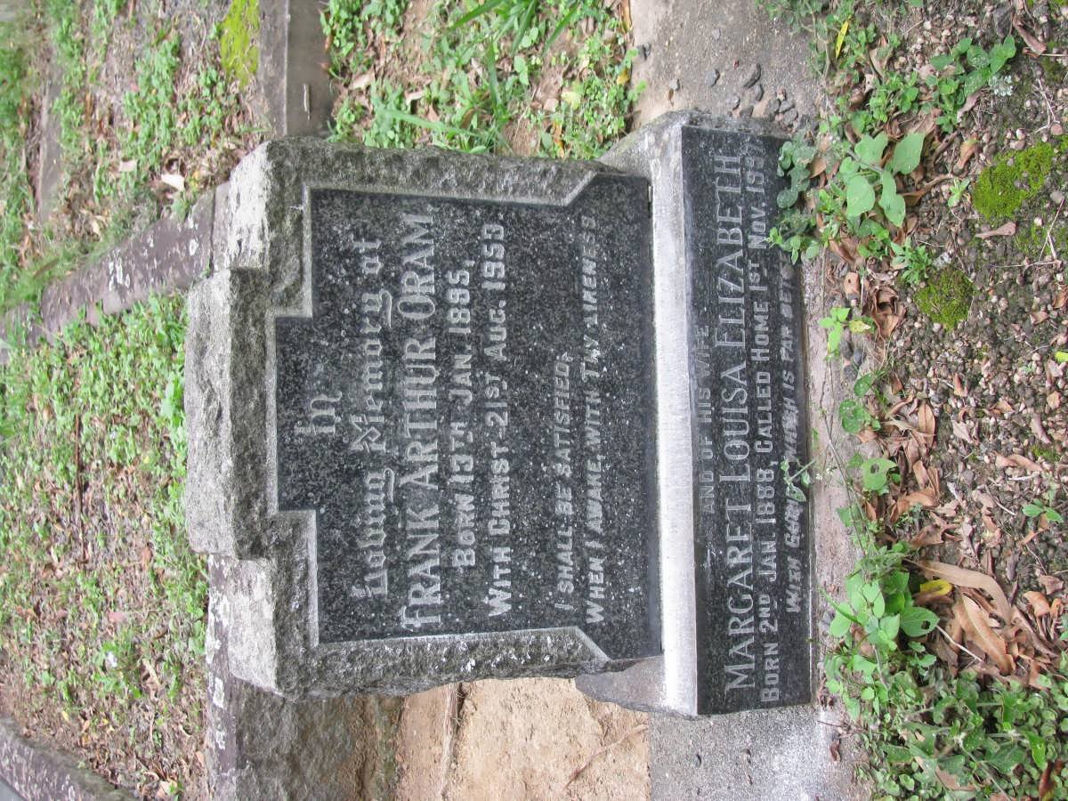 ORAM Frank Arthur 1895-1953 &amp; Margaret Louisa Elizabeth 1888-1957