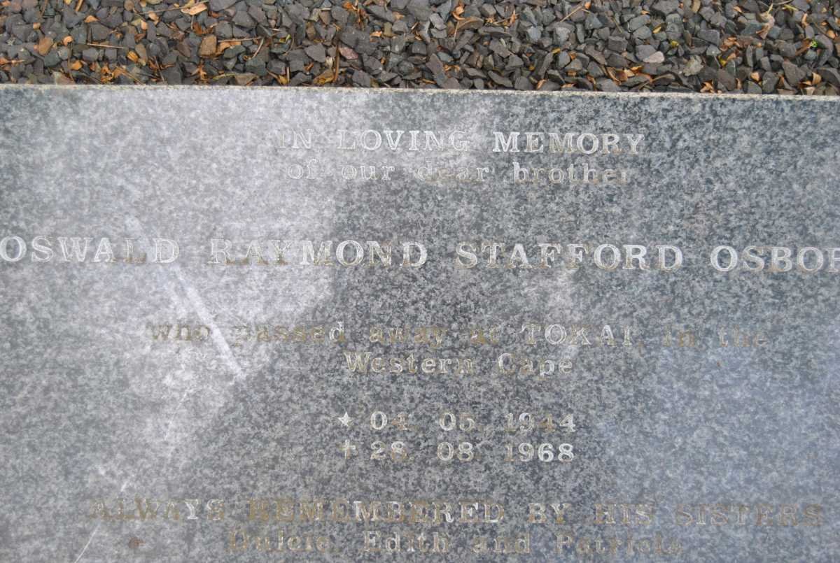 OSBORNE Oswald Raymond Stafford 1944-1968
