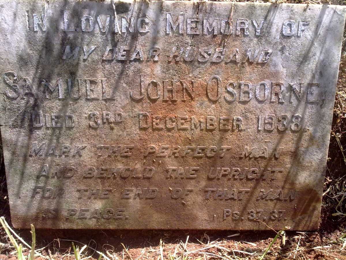 OSBORNE Samuel John -1938