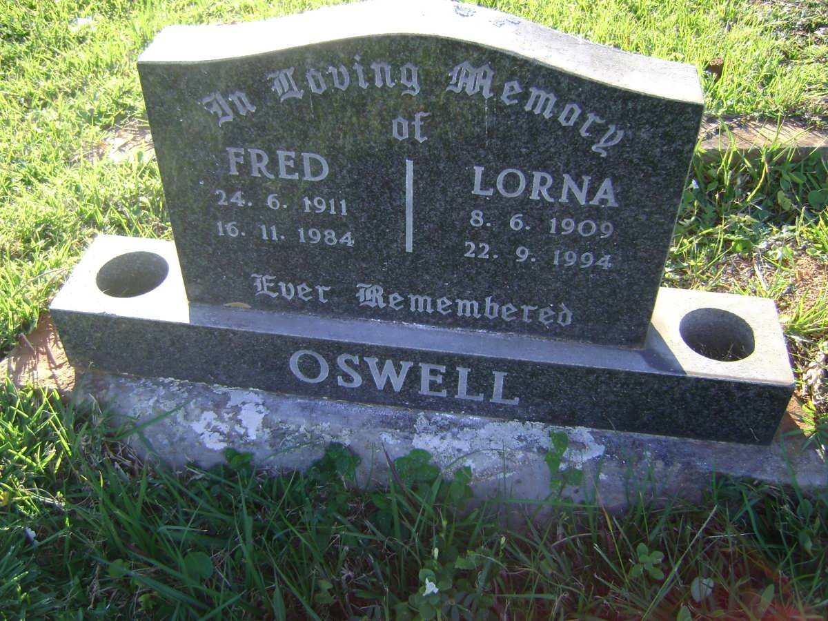 OSWELL Fred 1911-1984 &amp; Lorna 1909-1994