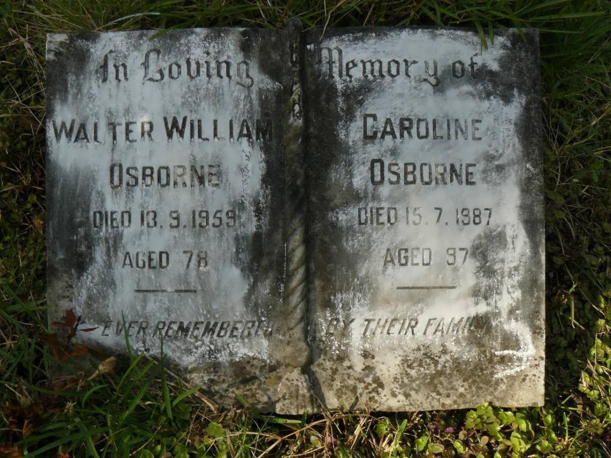 OSBORNE Walter William -1959 &amp; Caroline -1987