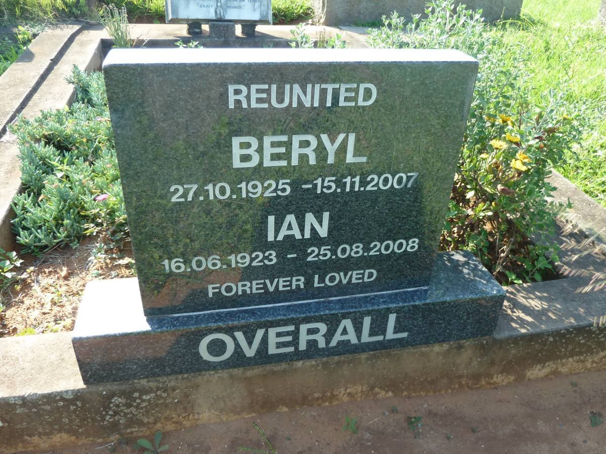 OVERALL Alexander Ernest -1950 &amp; Constance Evelyn -1961:: Ian 1923-2008 &amp; Beryl 1925-2007