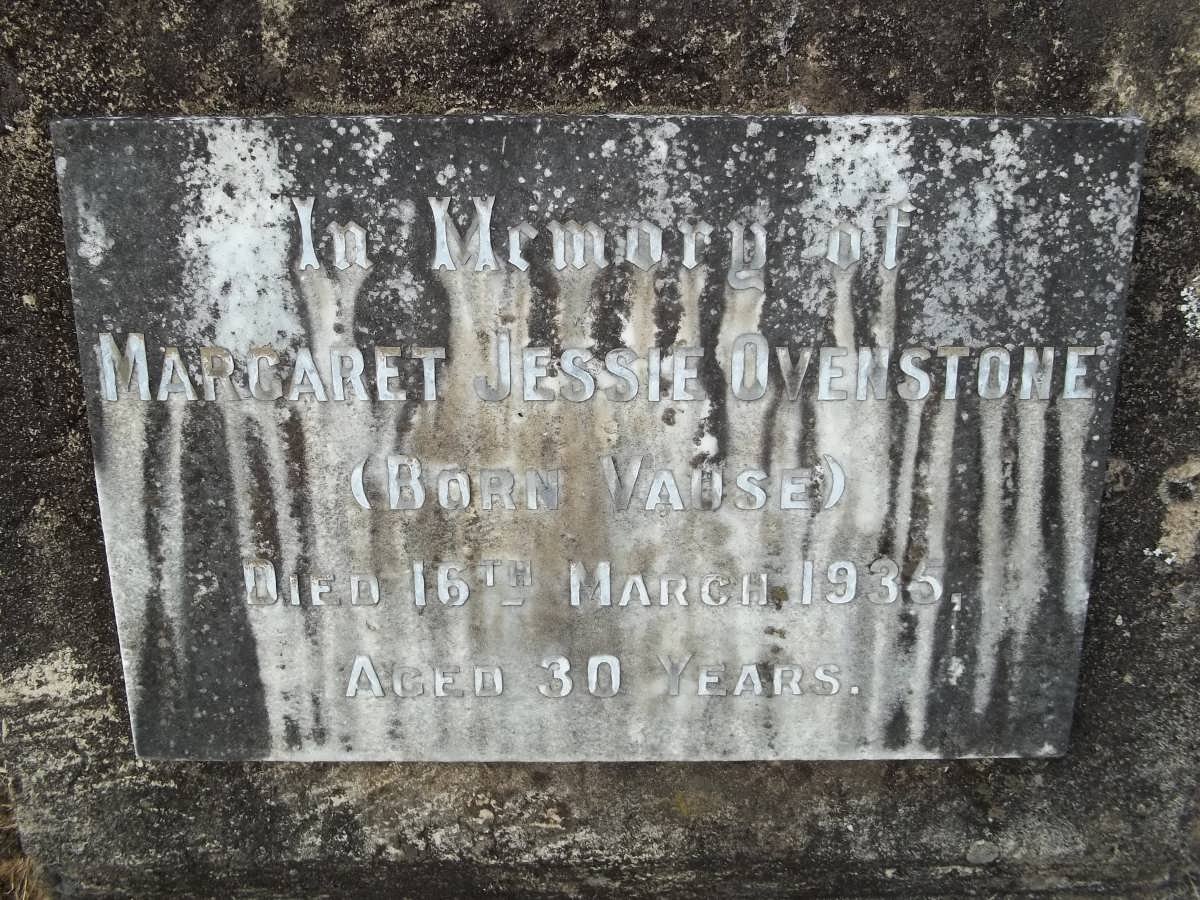 OVENSTONE Margaret  Jessie nee VAUSE -1935
