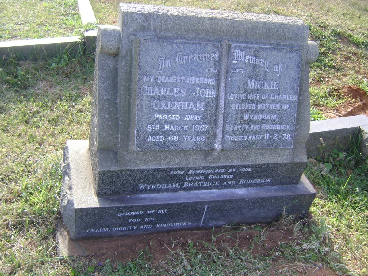 OXENHAM Charles John -1959 &amp; Mickie -1978
