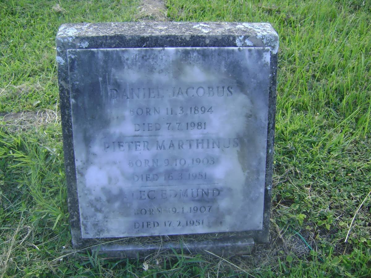 PLESSIS Daniel Jacobus, du 1894-1981 :: du PLESSIS Pieter Marthinus 1903-1951 :: du PLESSIS Alec Edmund 190