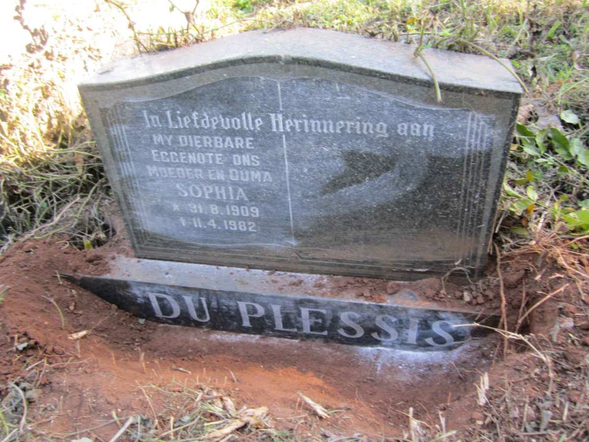 PLESSIS Sophia, du 1909-1982