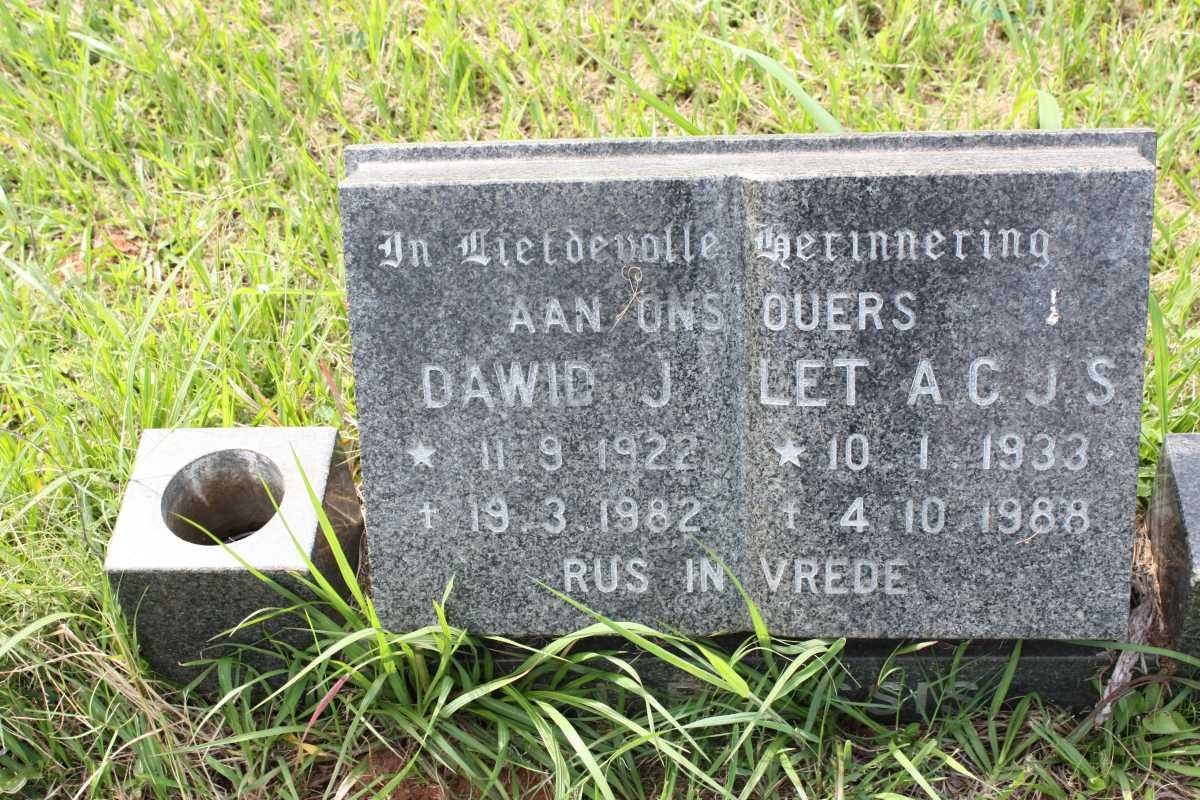 PLESSIS Dawid Johannes, du 1922-1982 &amp; Let A.C.J.S. 1933-1988