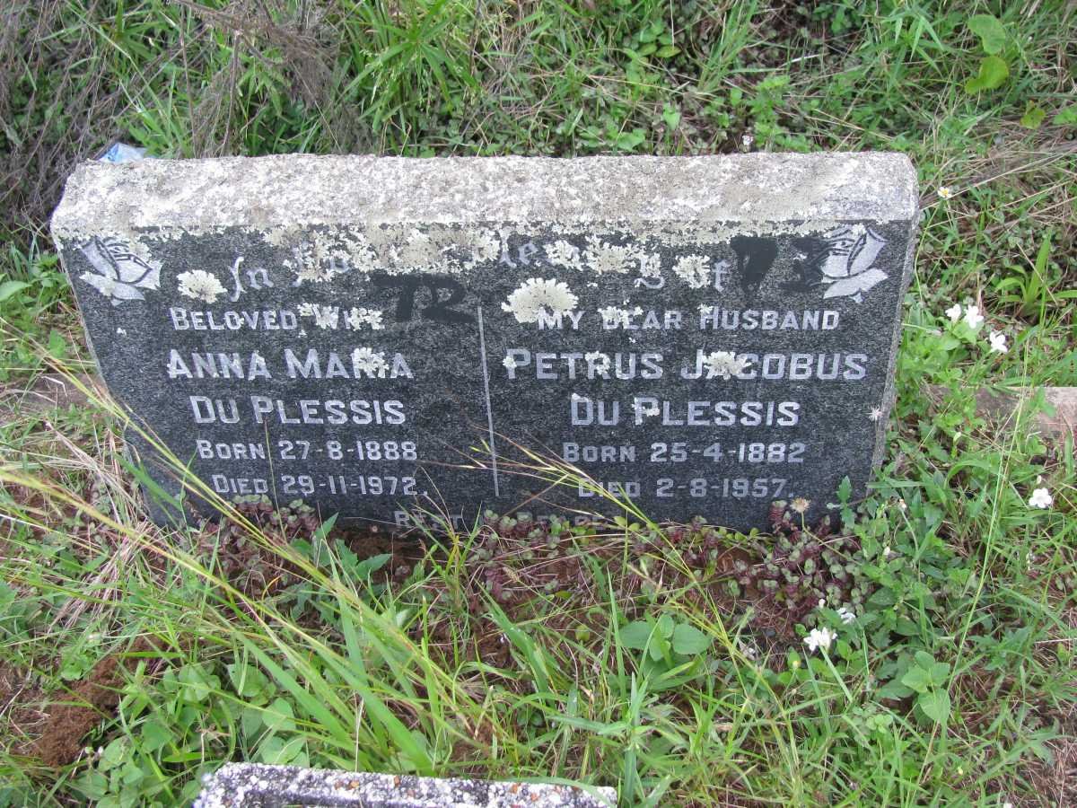 PLESSIS Petrus Jacobus, du 1882-1957 &amp; Anna Maria 1888-1972
